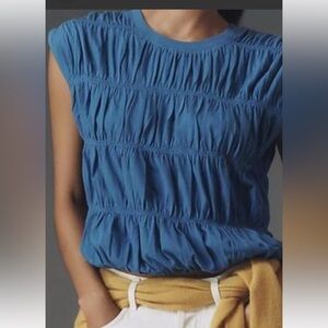 Maeve Blue Gathered Blouse